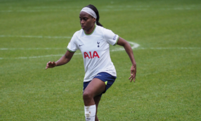 Chioma Ubogagu controls the ball for Tottenham.